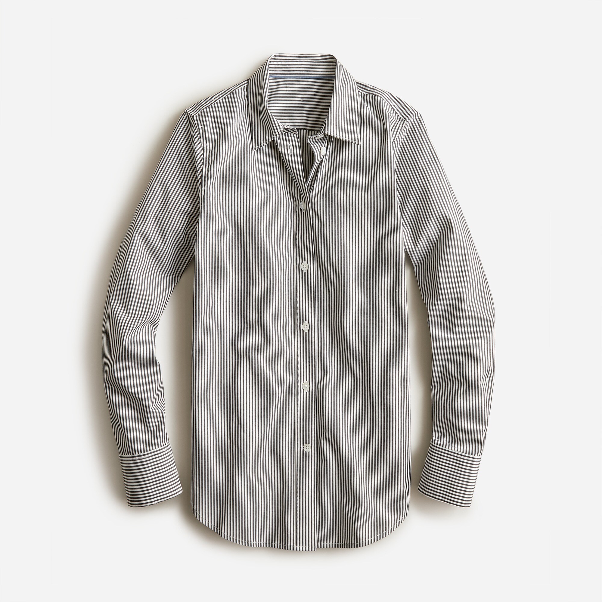  Slim-fit stretch cotton poplin shirt in stripe