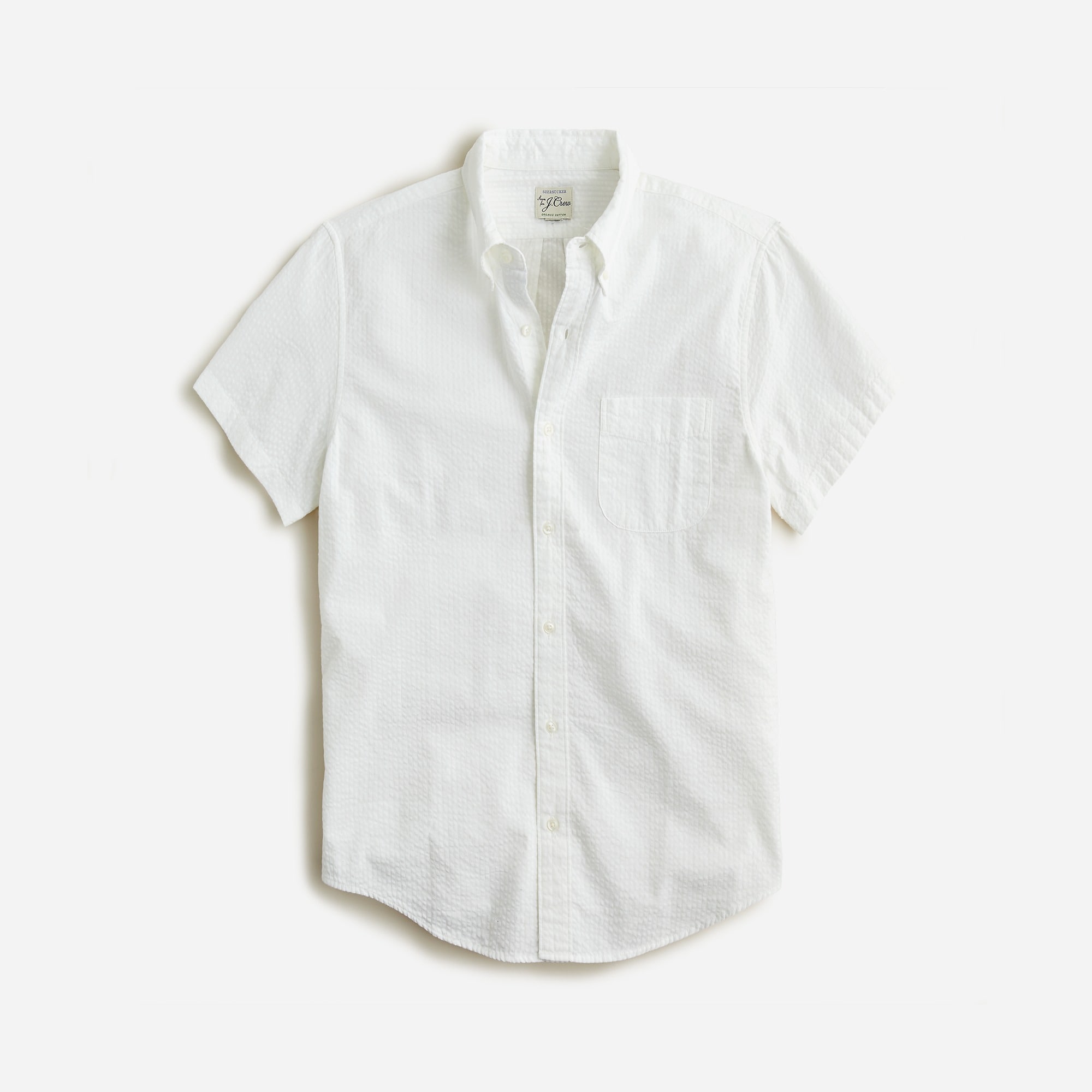 mens Short-sleeve yarn-dyed seersucker shirt