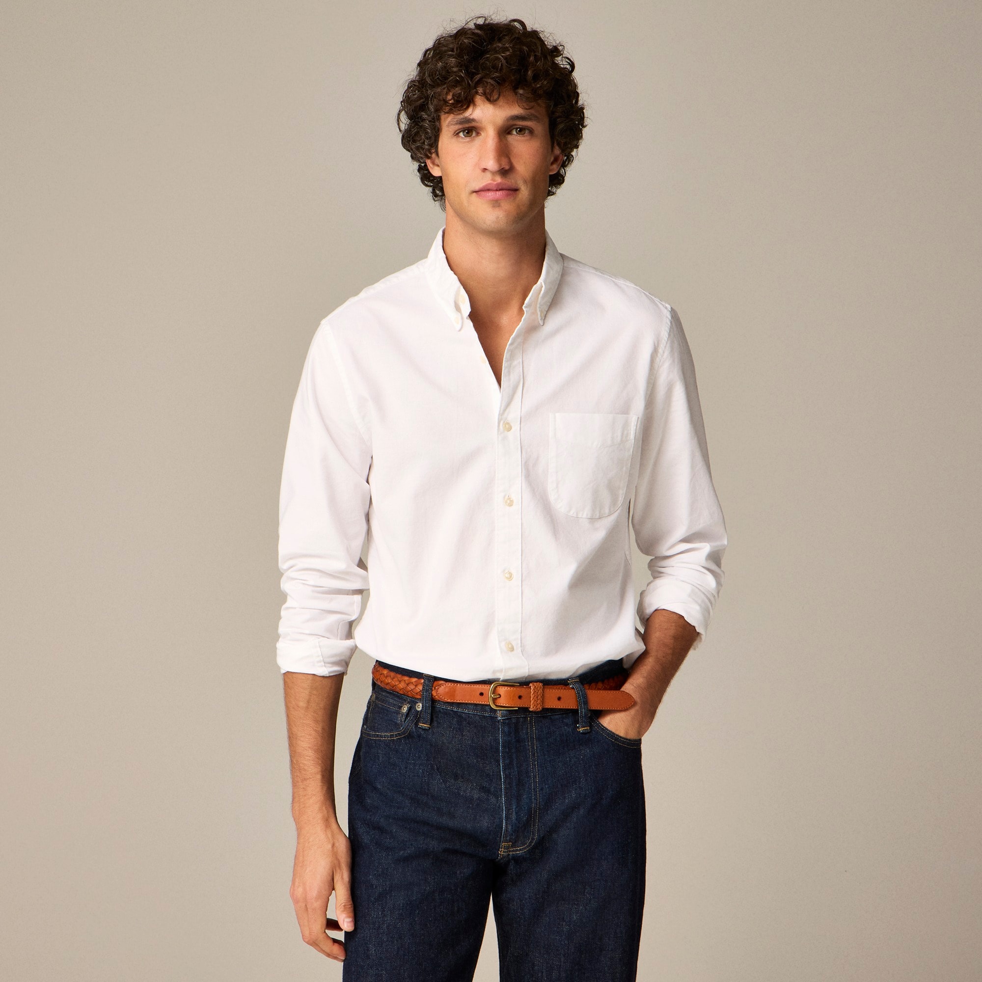 mens Slim Broken-in organic cotton oxford shirt