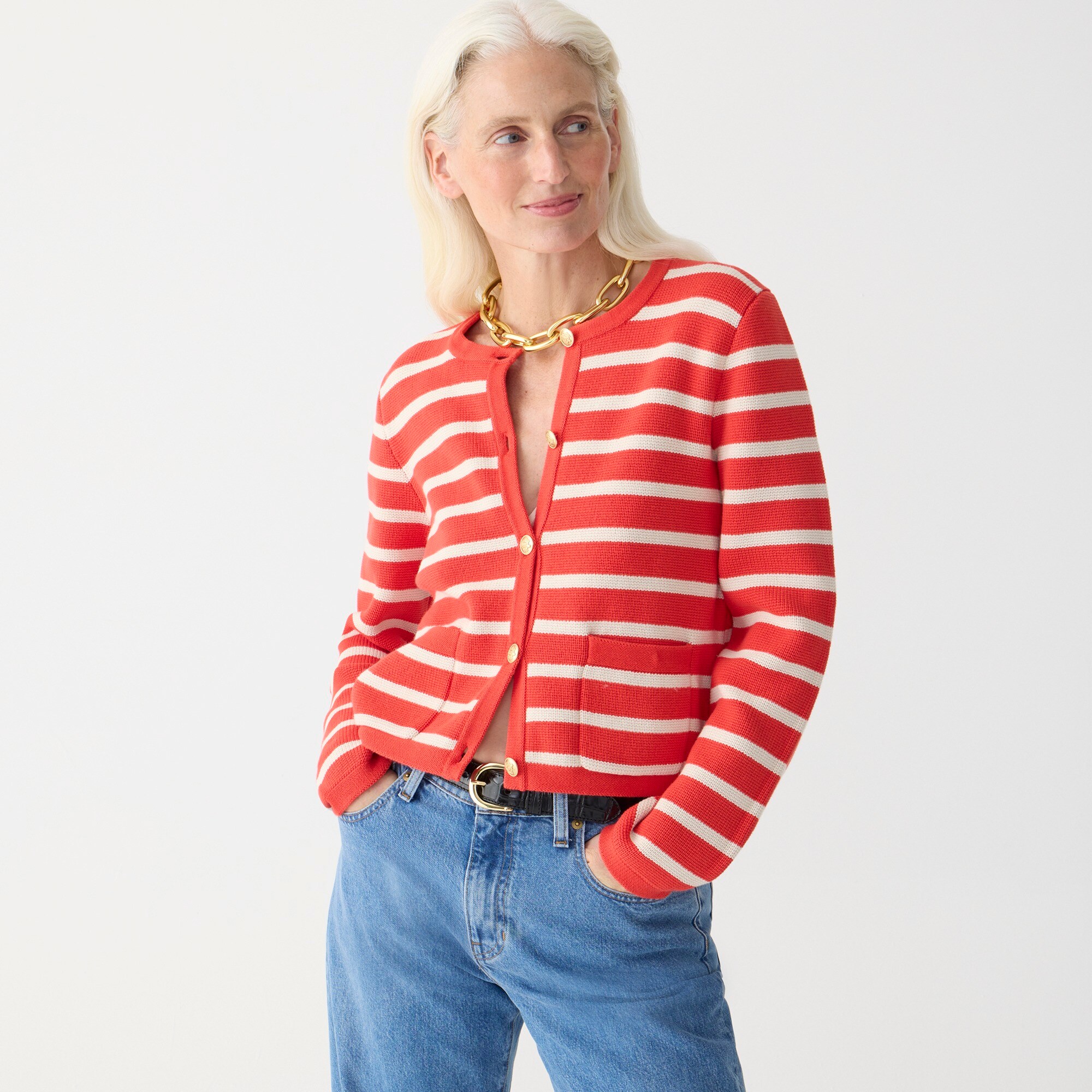 Emilie sweater lady jacket in stripe