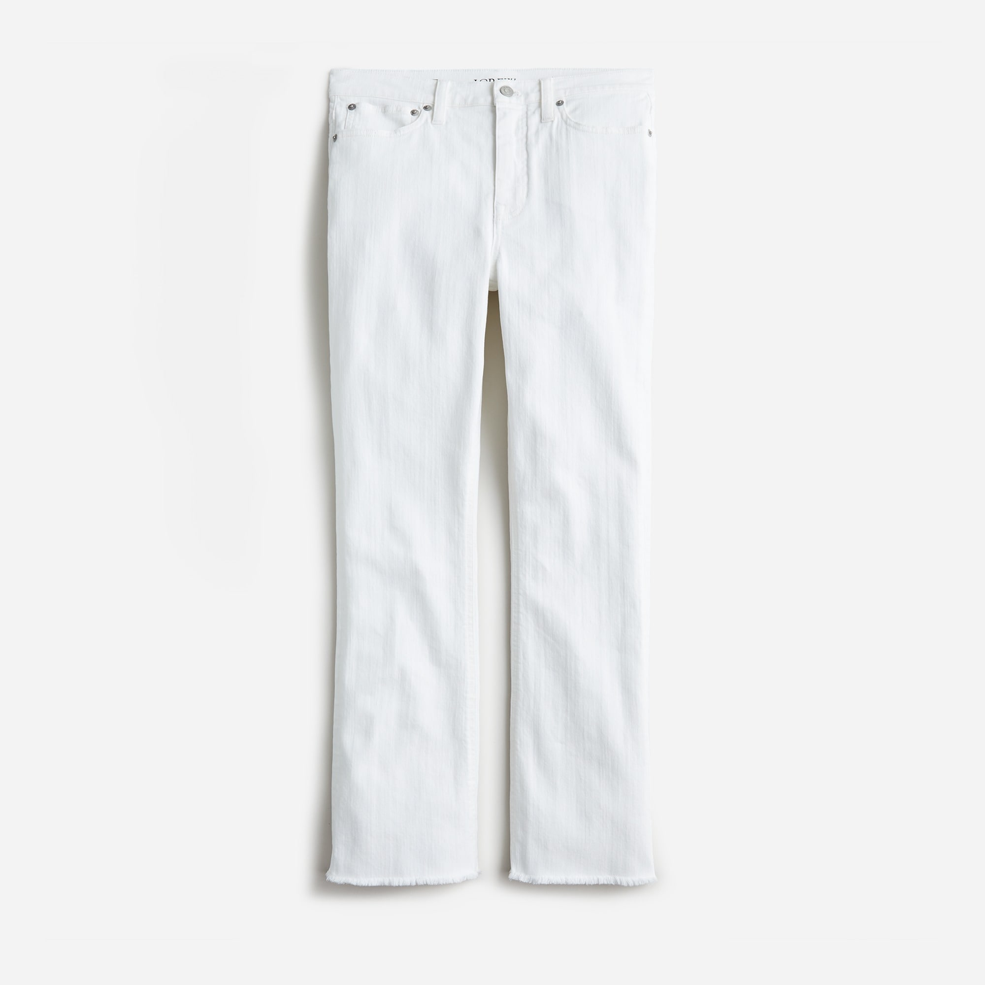  10&quot; demi-boot crop jean in white wash