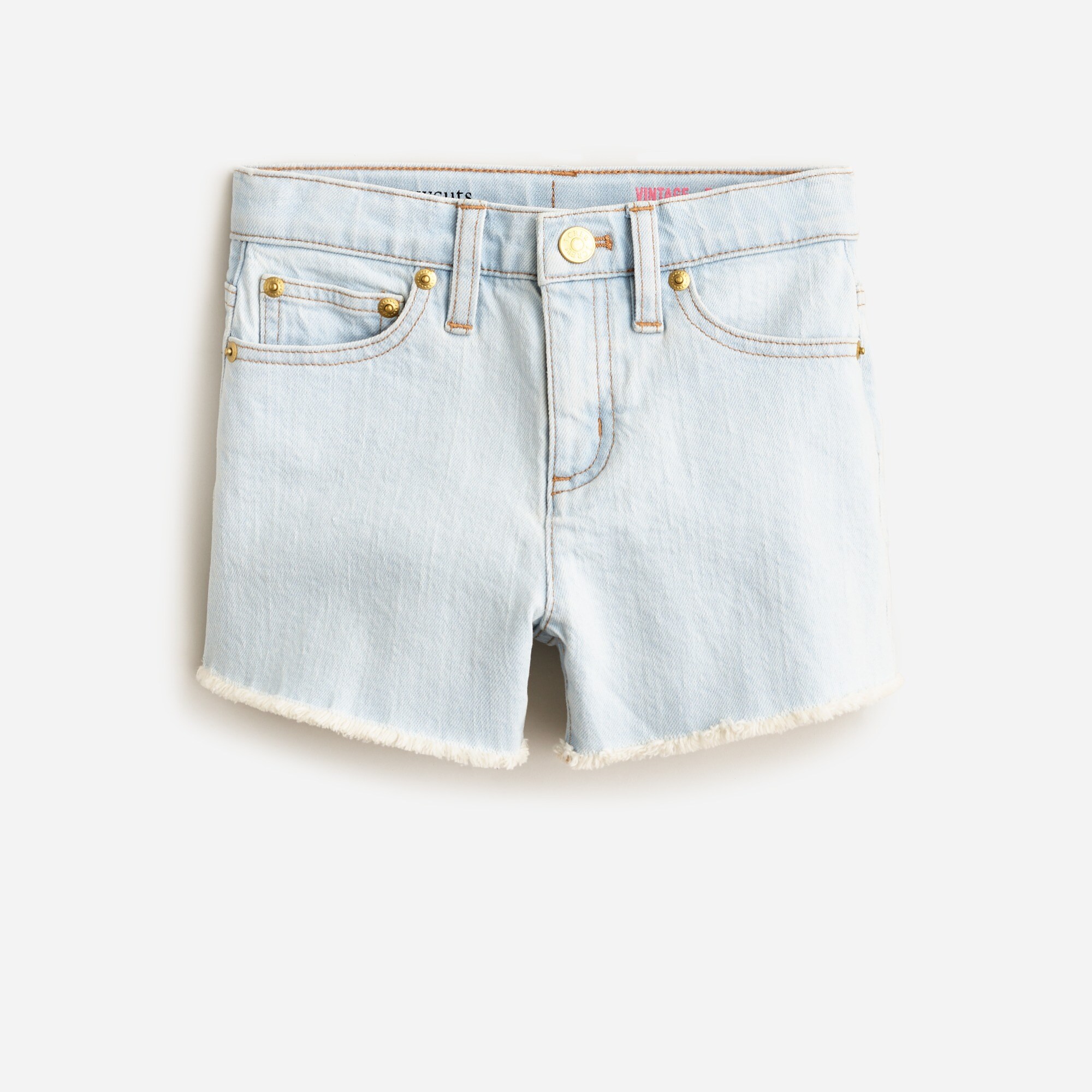 girls Girls' distressed denim short in light wash