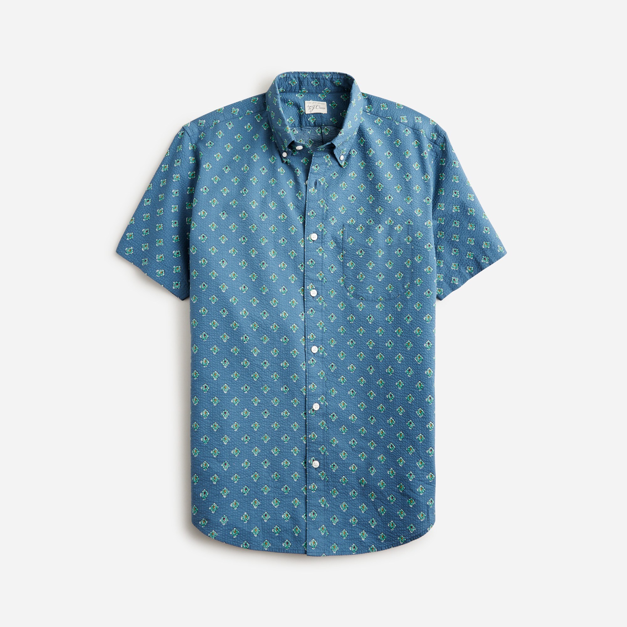 mens Short-sleeve seersucker shirt in print