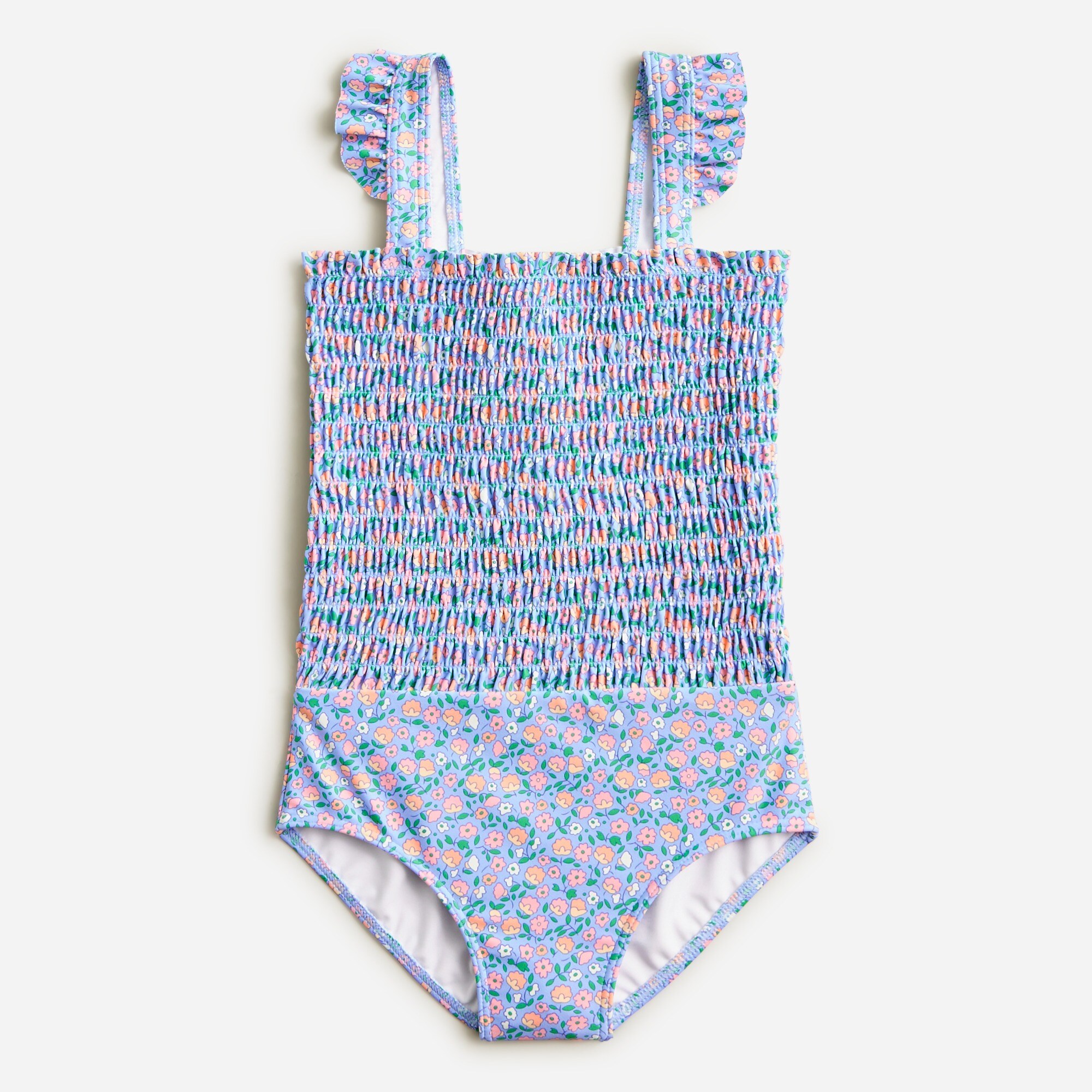 girls minnow&trade; X Crewcuts girls' smocked one-piece swimsuit with UPF 50+