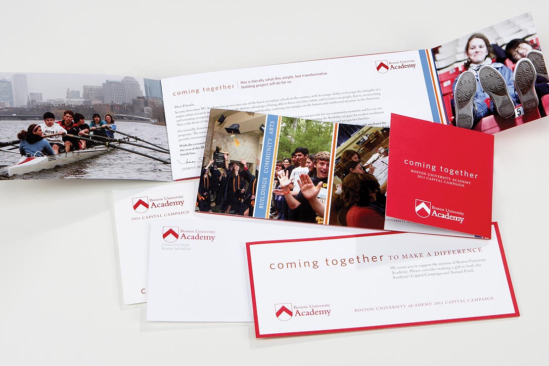 Boston University Academy - print pieces - envelopes and cards