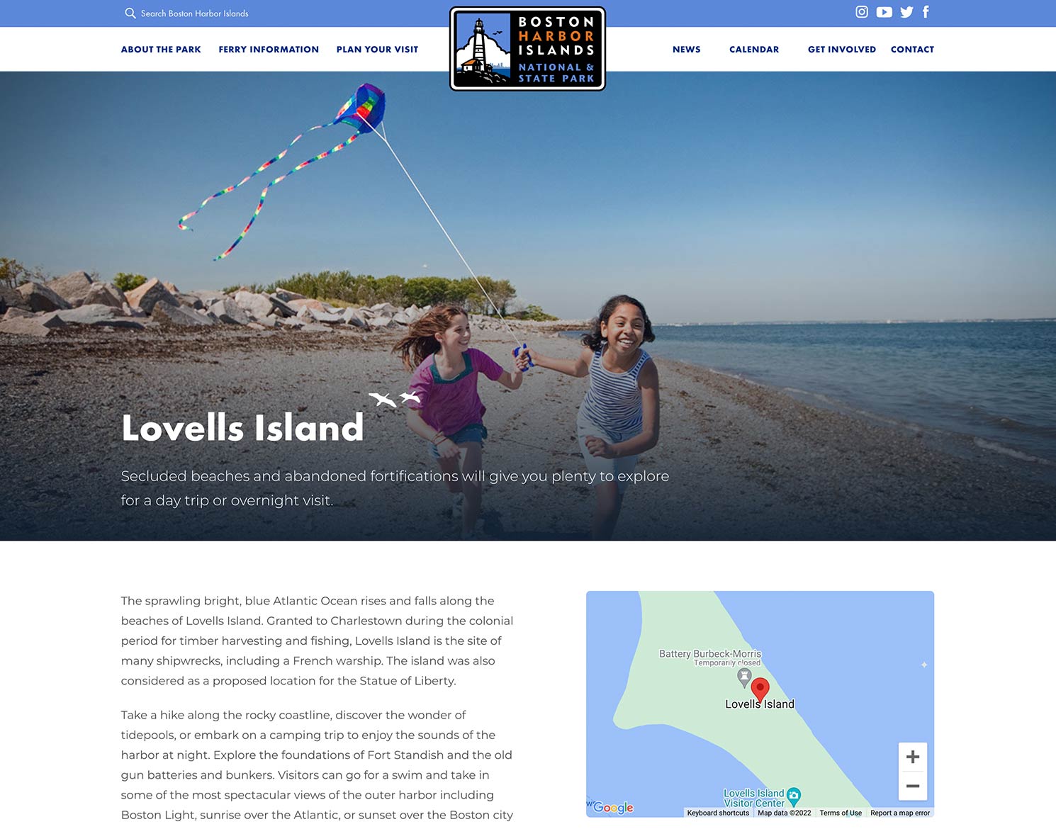 Boston Harbor Islands website design