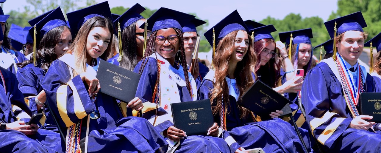 Students wearing caps and gowns at KCHS graduation