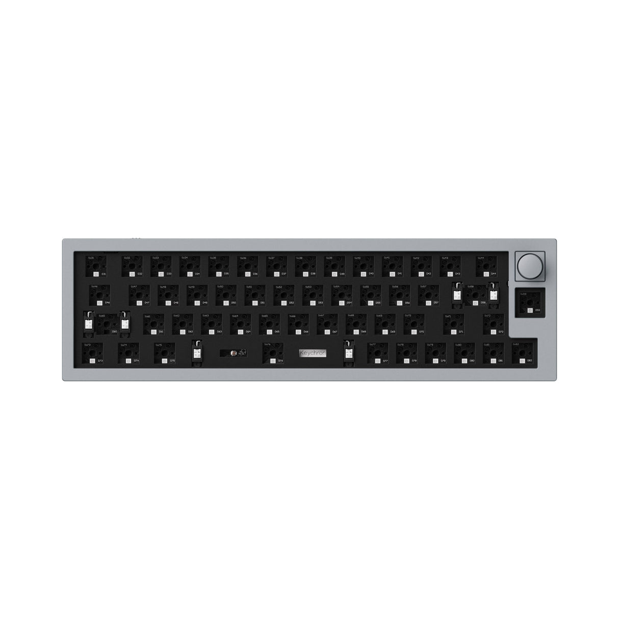 Keychron Q9 QMK/VIA custom mechanical keyboard knob version 40 percent layout full aluminum body for Mac Windows Linux barebone frame grey