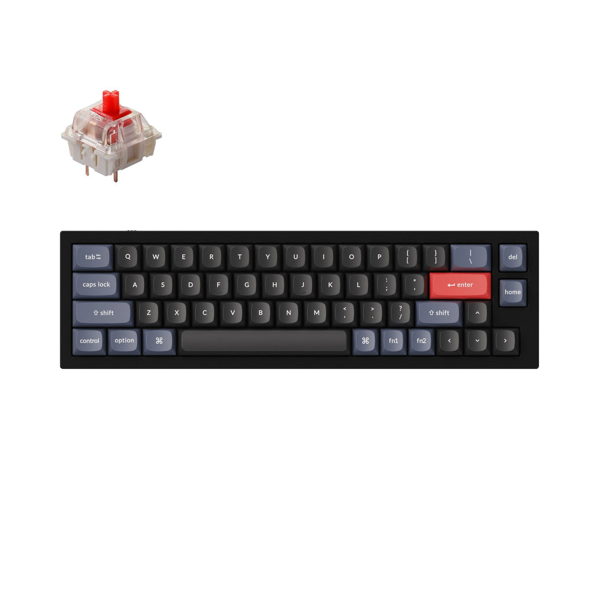 Keychron Q9 QMK/VIA custom mechanical keyboard 40 percent layout full aluminum body for Mac Windows Linux fully assembled black frame with Gateron G Pro switch red