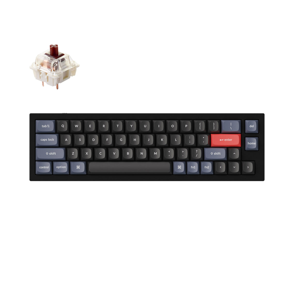 Keychron Q9 QMK/VIA custom mechanical keyboard 40 percent layout full aluminum body for Mac Windows Linux fully assembled black frame with Gateron G Pro switch brown