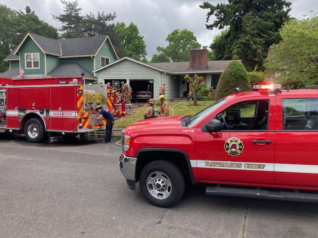 A person has been hospitalized after a house fire in Eastmoreland on June 30, 2024. (Courtesy PF&R)