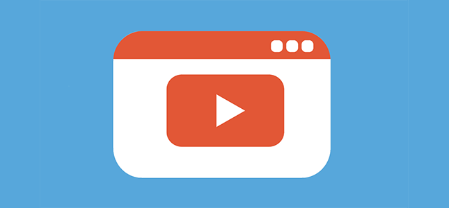 Illustration of a video play icon on a web browser.
