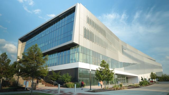 Modern building with large windows