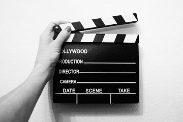 A video production slate.