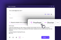 The Proofread and Shorten options of Proton Scribe.