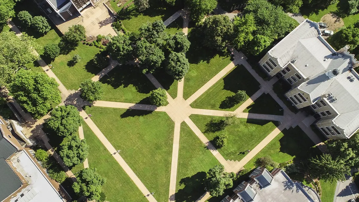 Aerial view of campus