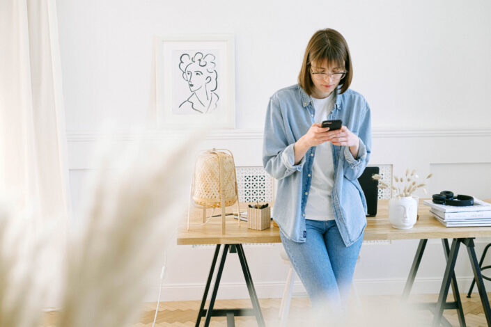 Woman using her smartphone