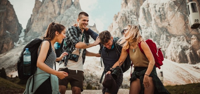 Fiends having fun near rock formations