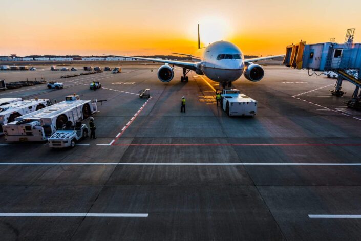 airplane parked in the field