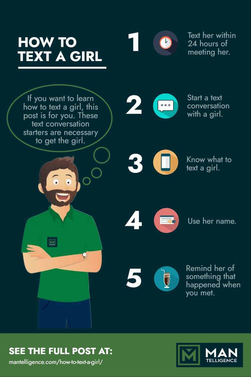 Infographic on how to text a girl