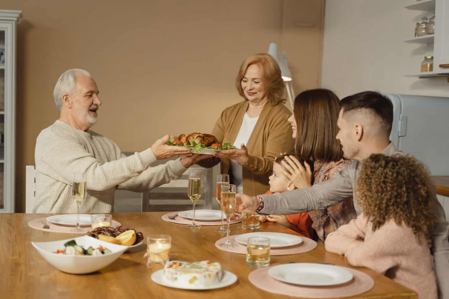 A family eating at the table