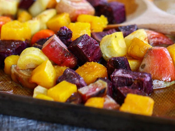 Maple Cinnamon Glazed Root Vegetables