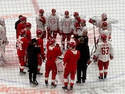Red Wings prospects get instruction at development camp at Little Caesars Arena.