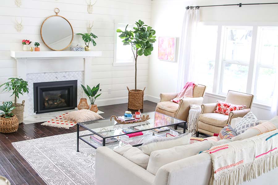 Boho Glam Spring Living Room