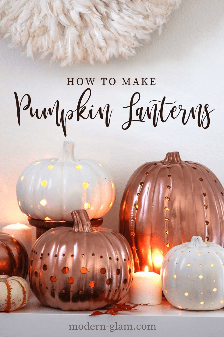 how to make faux pumpkin lanterns