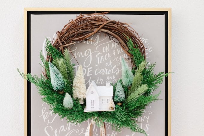 how to make a winter village wreath