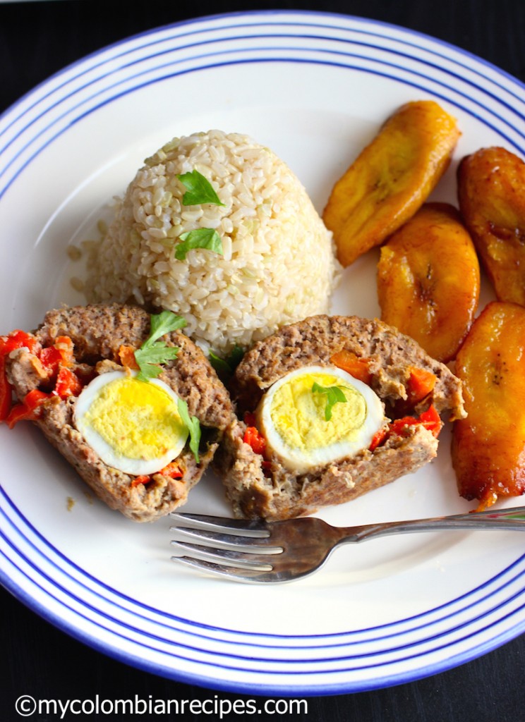 Colombian Style Stuffed Meatloaf (Albondigón Colombiano)