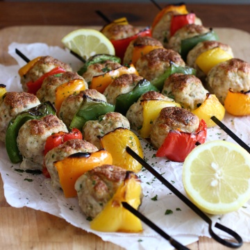 Grilled Turkey Meatball Kebabs