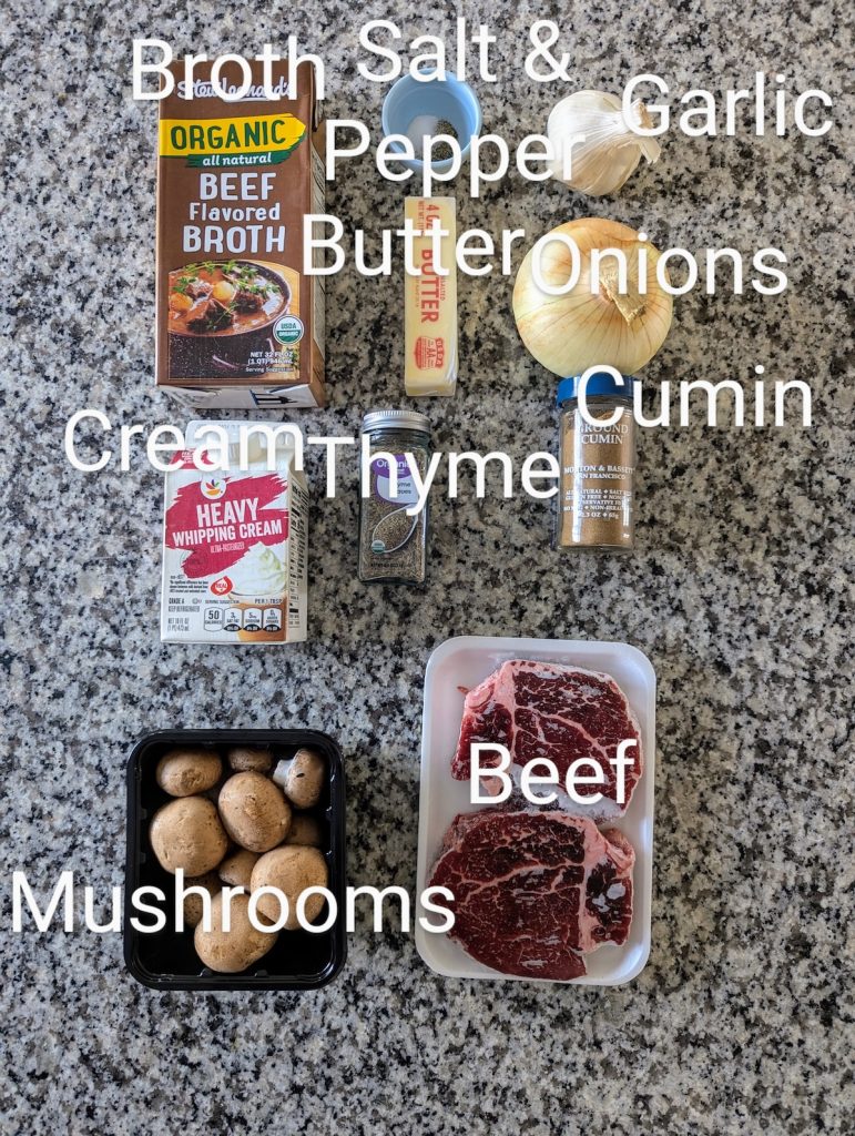 Beef With Mushrooms Sauce Ingredients