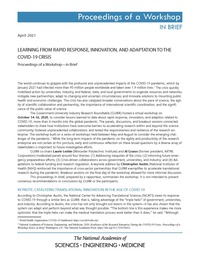 Learning from Rapid Response, Innovation, and Adaptation to the COVID-19 Crisis: Proceedings of a Workshop–in Brief