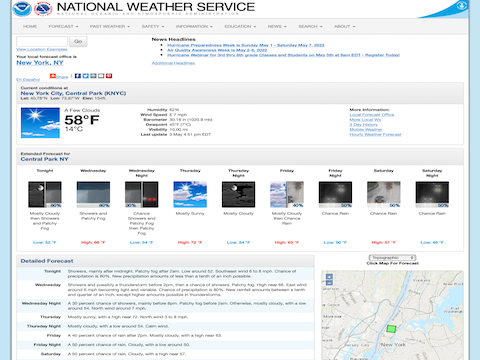 NWS Point & Click Forecasts