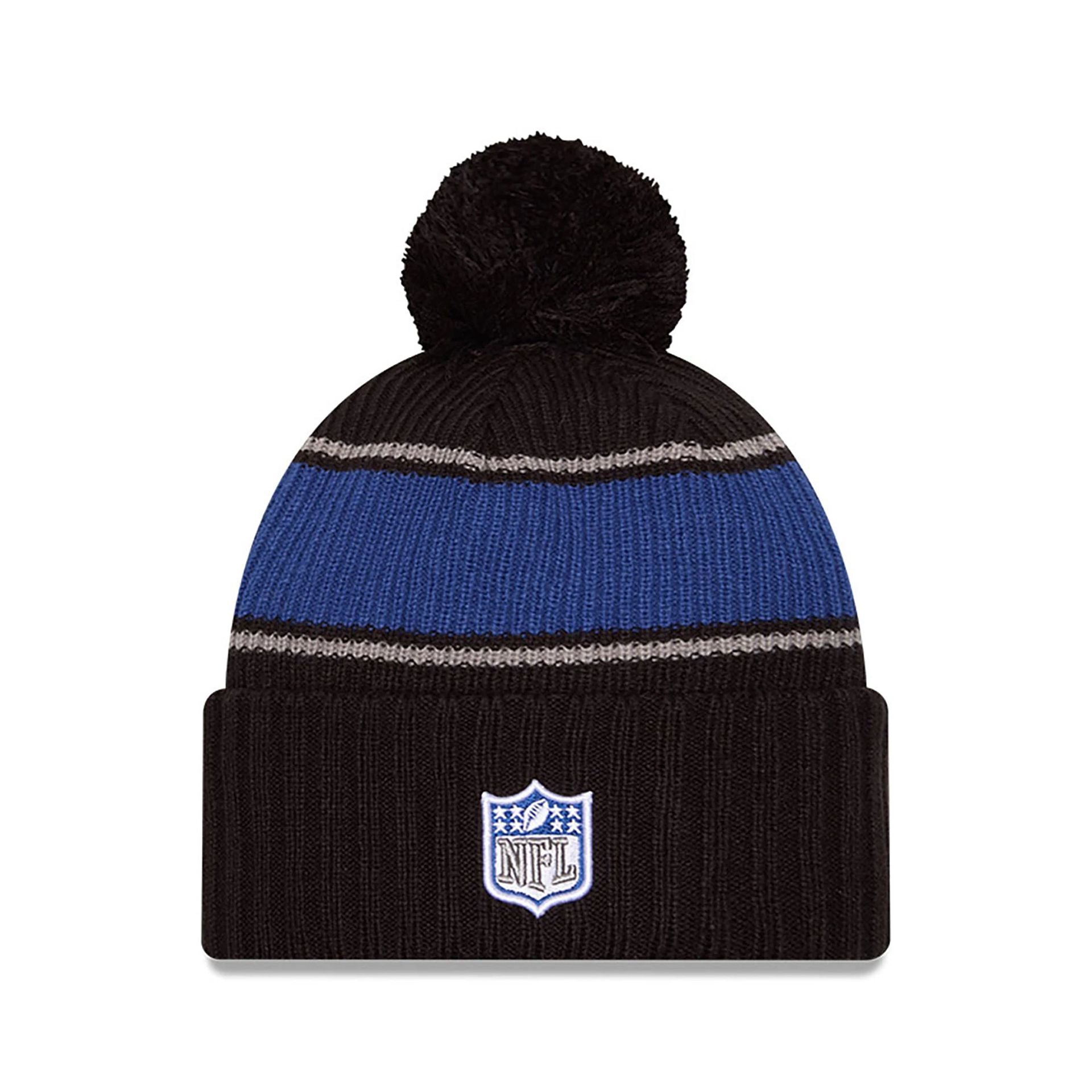 This is a Indianapolis Colts NFL Sideline 2024 Black Sport Knit Beanie Hat 2