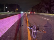 A bicycle split in half after the 14-year-old riding it was hit by a minivan along route 37 in Manchester on Thursday, July 11, 2024.