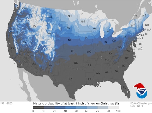 White Christmas odds 2021