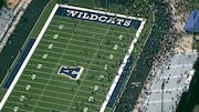  Students are evacuated to the football stadium after the school campus was placed on lockdown at Apalachee High School in Winder, Ga., on Wednesday, Sept. 4, 2024.  (WSB via AP)