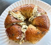 A viral "stuffed' bagel from Doughlicious in Old Bridge.