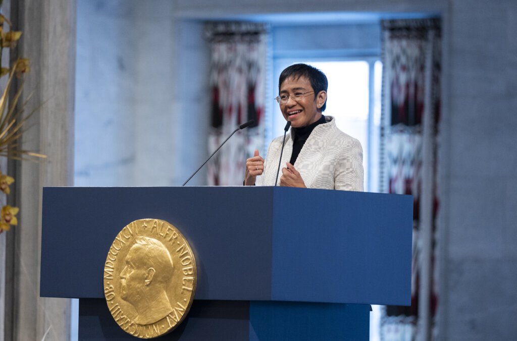 Maria Ressa delivers her Nobel lecture