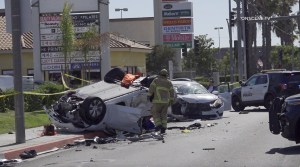 Two motorists had to be extricated by firefighters.