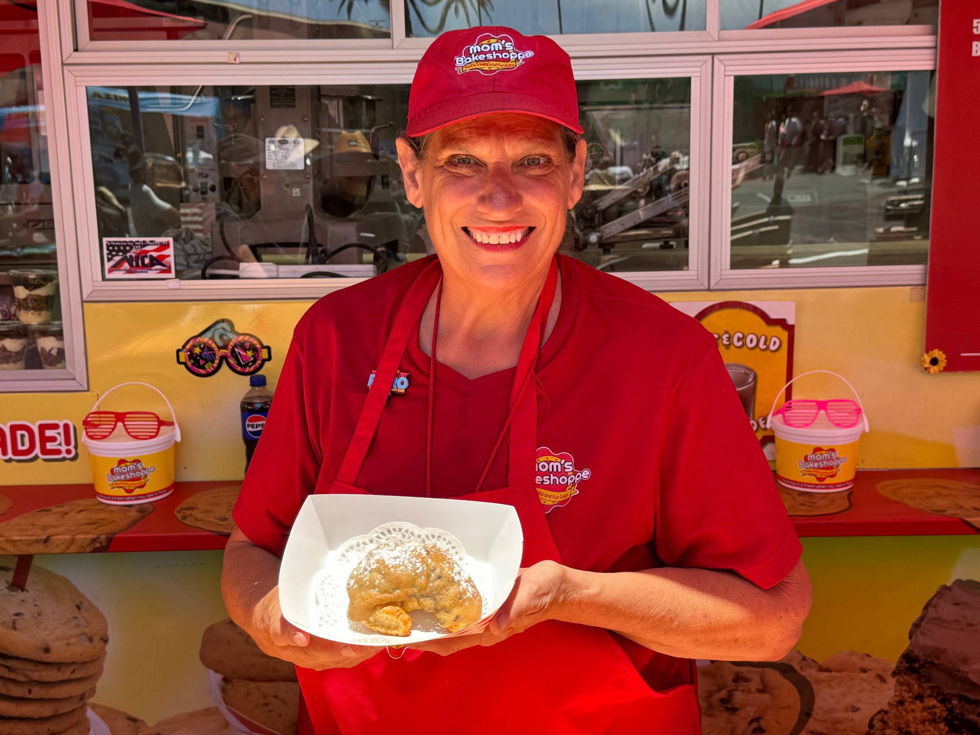 Gigi Horowitz of Mother's Bakeshoppe holding a Crookie. (Photo by Brock Keeling/SCNG)