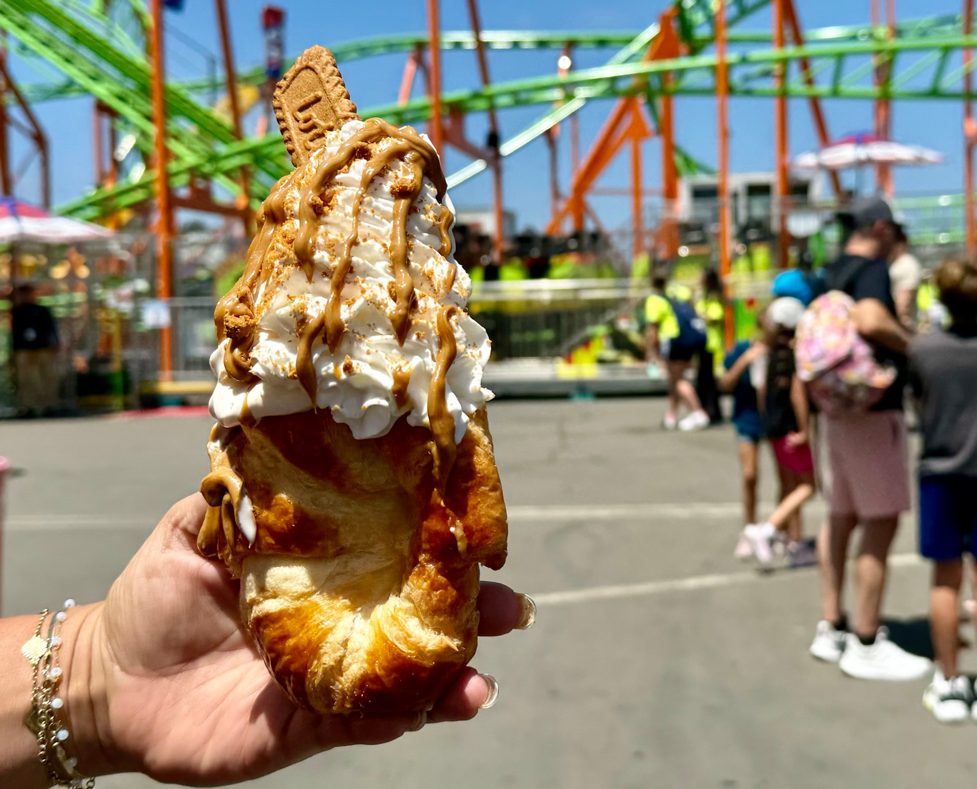 Biscoff cookies take center stage inside Swirl's Cookie Butter Croissant Cone. (Photo by Brock Keeling/SCNG)