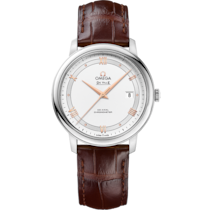 De Ville Prestige 39.5 mm, steel on leather strap - 42413402002002