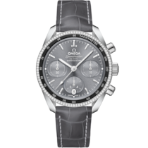 Speedmaster 38 38 mm, steel on leather strap - 32438385006001