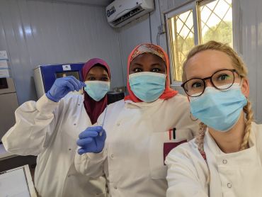 IOI DPhil student Kate Cook with research assistants Maryam and Firdausi in Kano, Nigeria