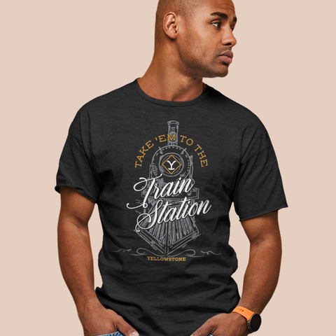 Yellowstone Take 'Em To The Train Station Adult Tri-Blend T-Shirt