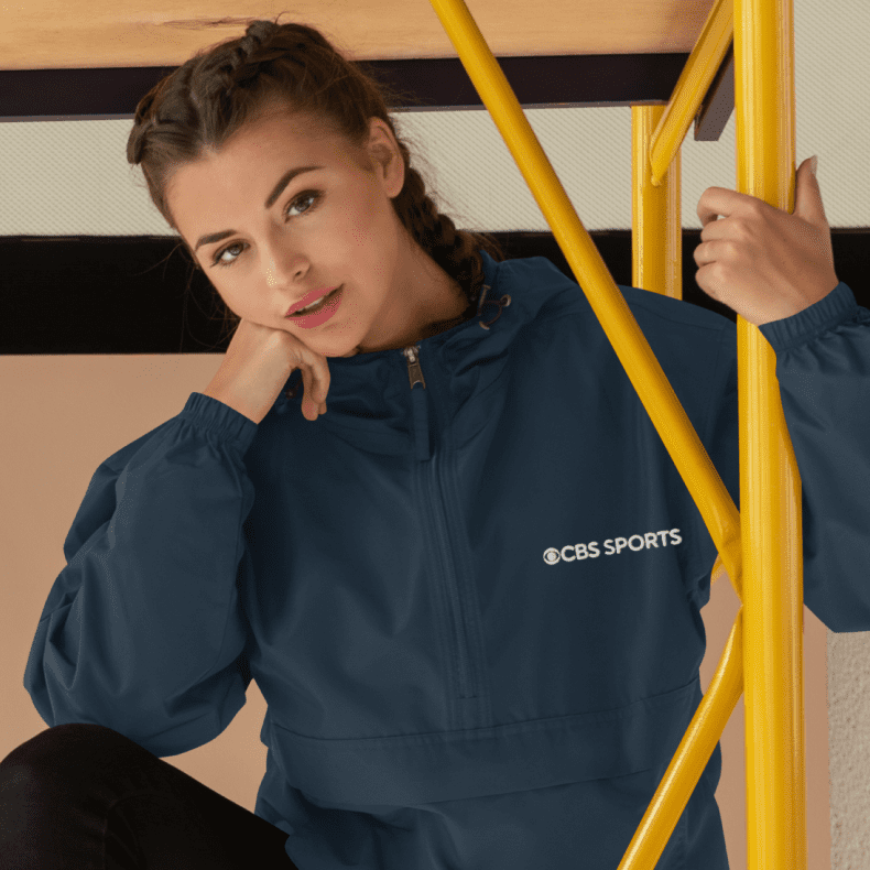 247 Sport Weiß Logo Bestickte packbare Jacke