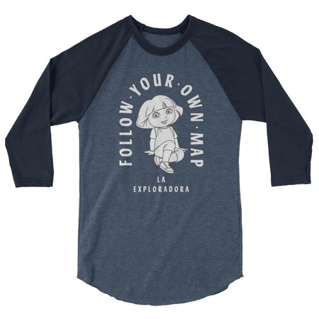 Dora the Explorer Follow Your Own Map Unisex 3/4 Sleeve Raglan Shirt - Paramount Shop